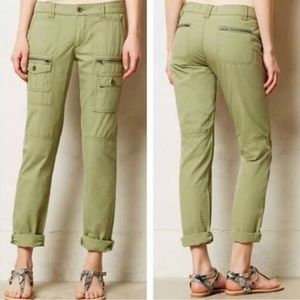 Anthropologie Hei Hei Olive Green Cargo Skinny Pants Size 29